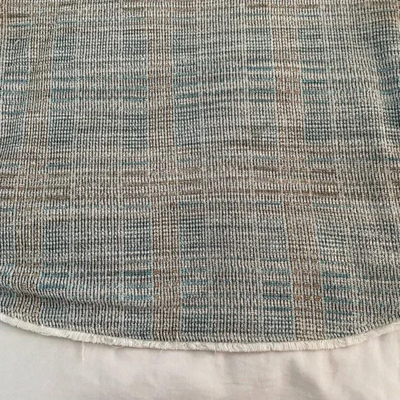 W5 Knit Textured Blue Beige Fringe Bottom Shirt Size XL - Picture 6 of 8